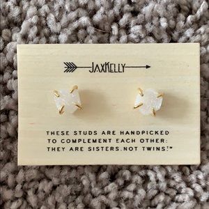 Sparkle White and Gold Earrings